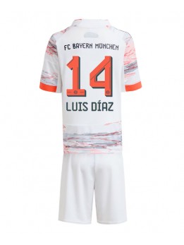 Billige Bayern Munich Luis Diaz #14 Bortedraktsett Barn 2025-26 Kortermet (+ Korte bukser)